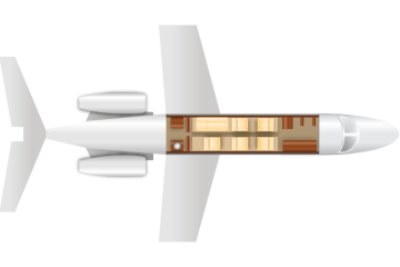 Private Mid Size Jet Hawker 850XP Floor Plan