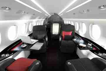 Private Long Range Jet Falcon 7X Interior